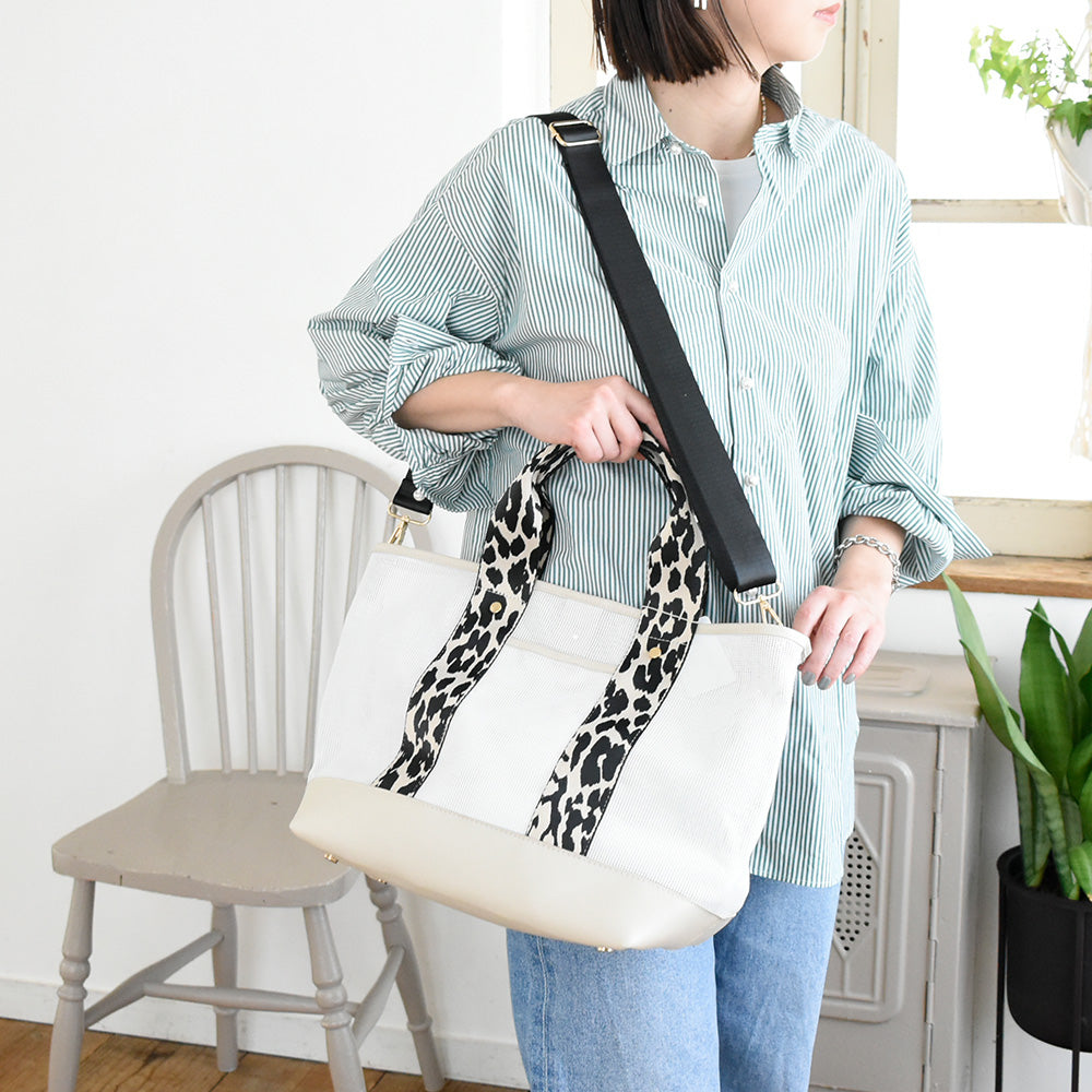 トートバッグ　レオパードメッシュ