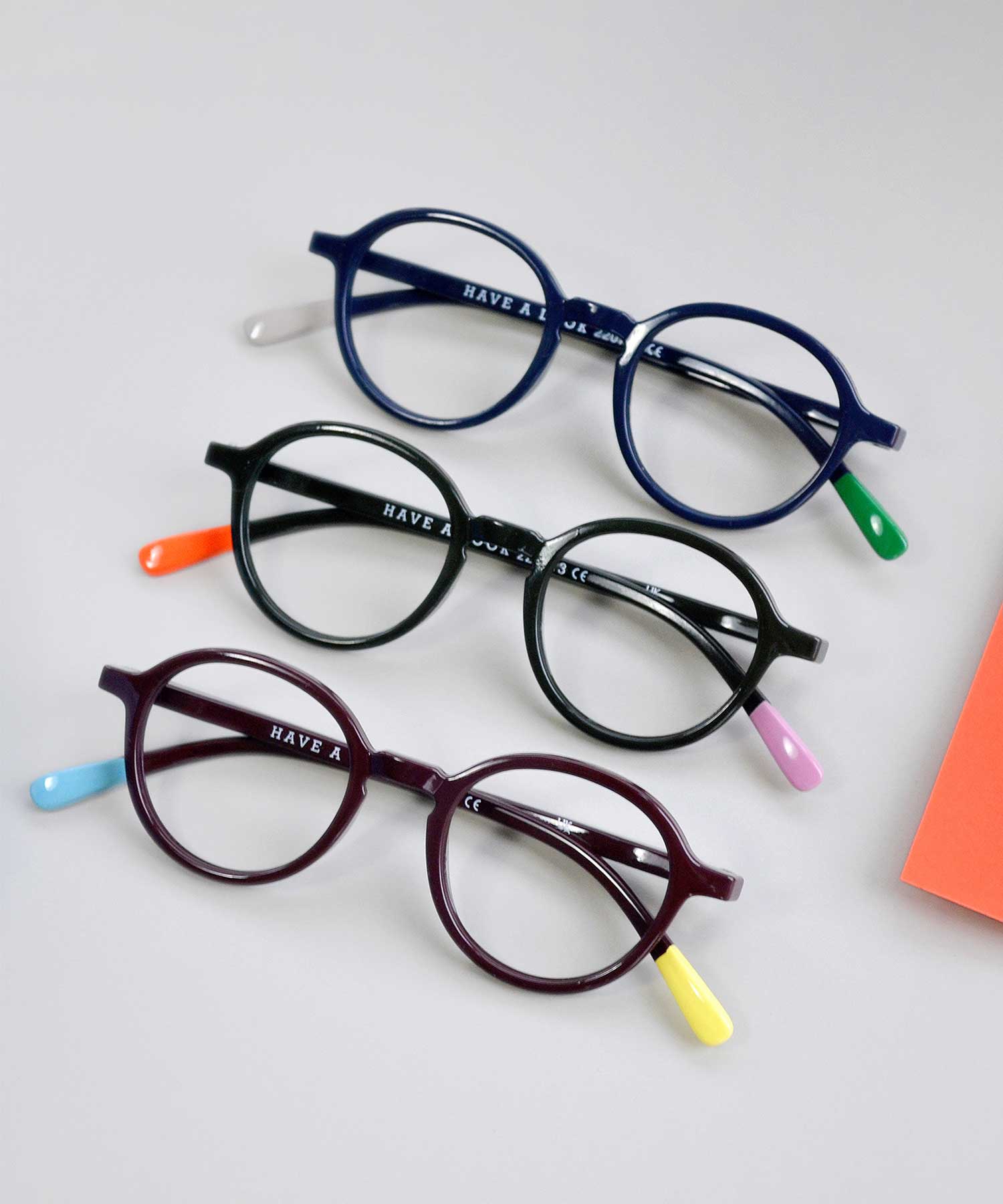 ブルーライトカット付きリーディンググラス（老眼鏡）　Have A Look　BC CIRCLE SLIM +2.0