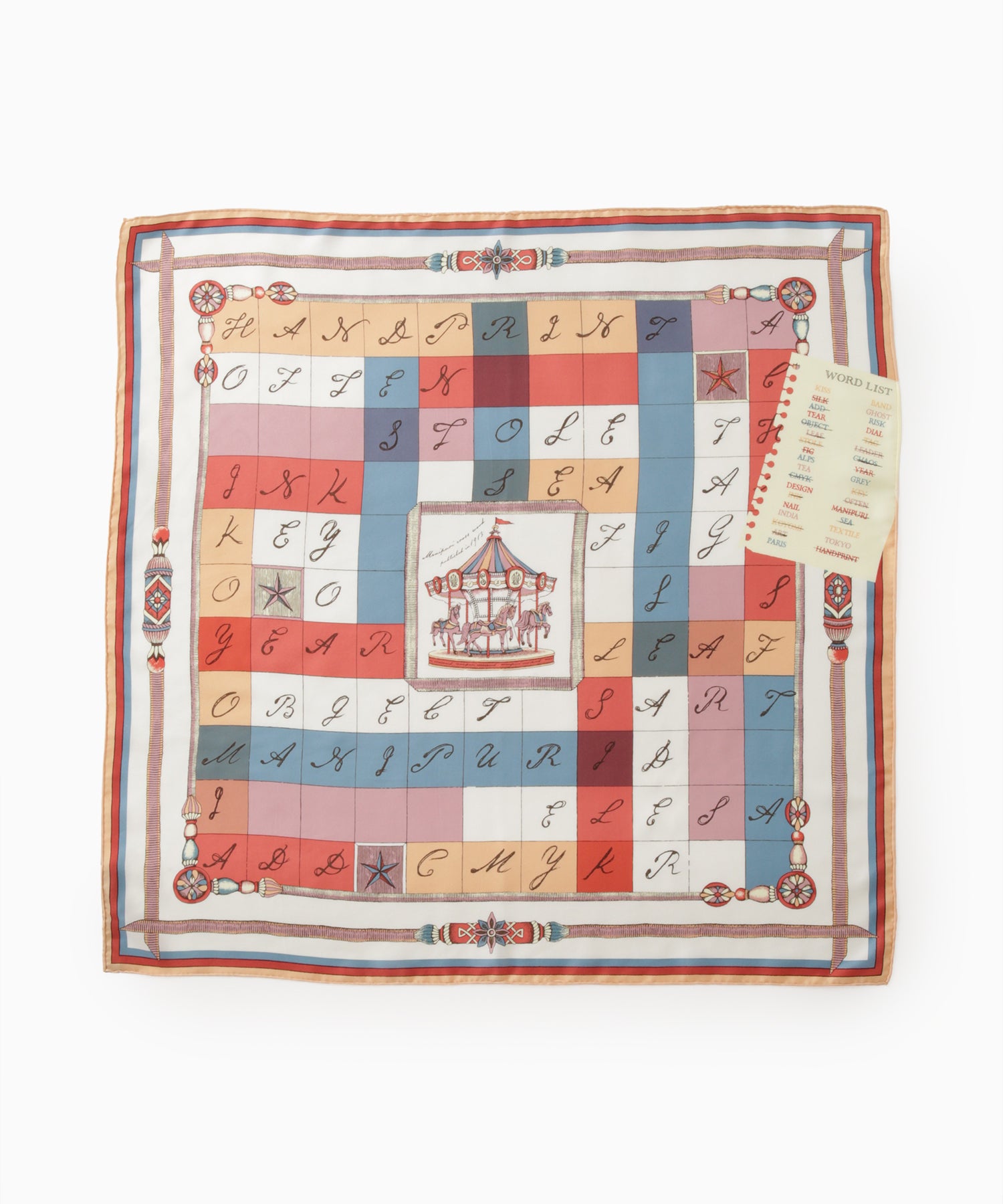 スカーフ manipuri/マニプリ クロスワード 65㎝ – レイジースーザン