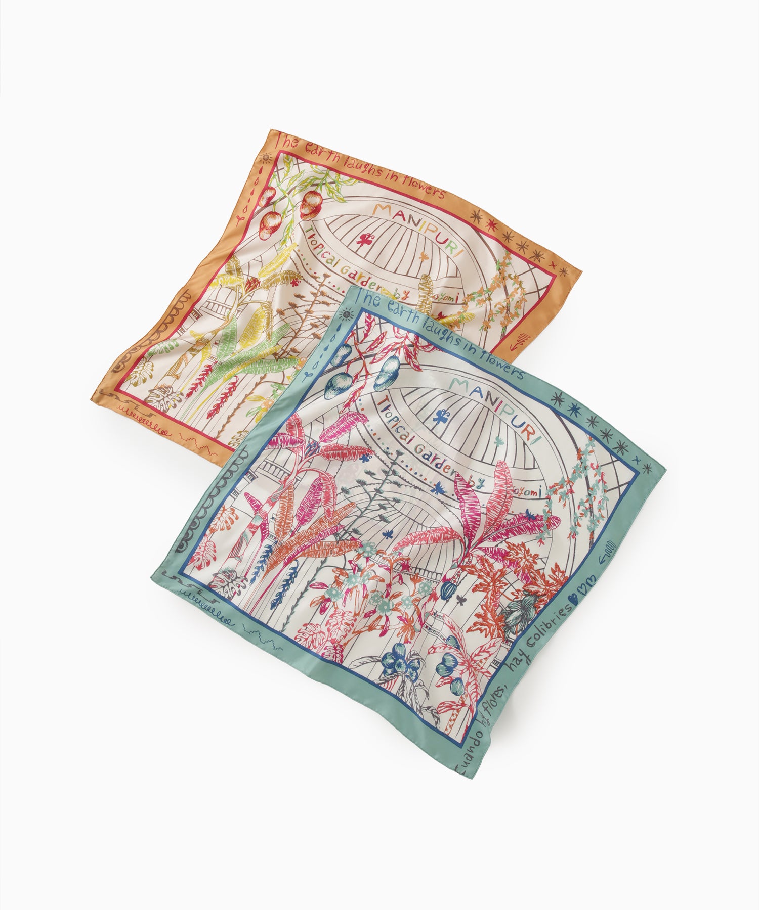 スカーフ　manipuri/マニプリ　トロピカルガーテン　65㎝