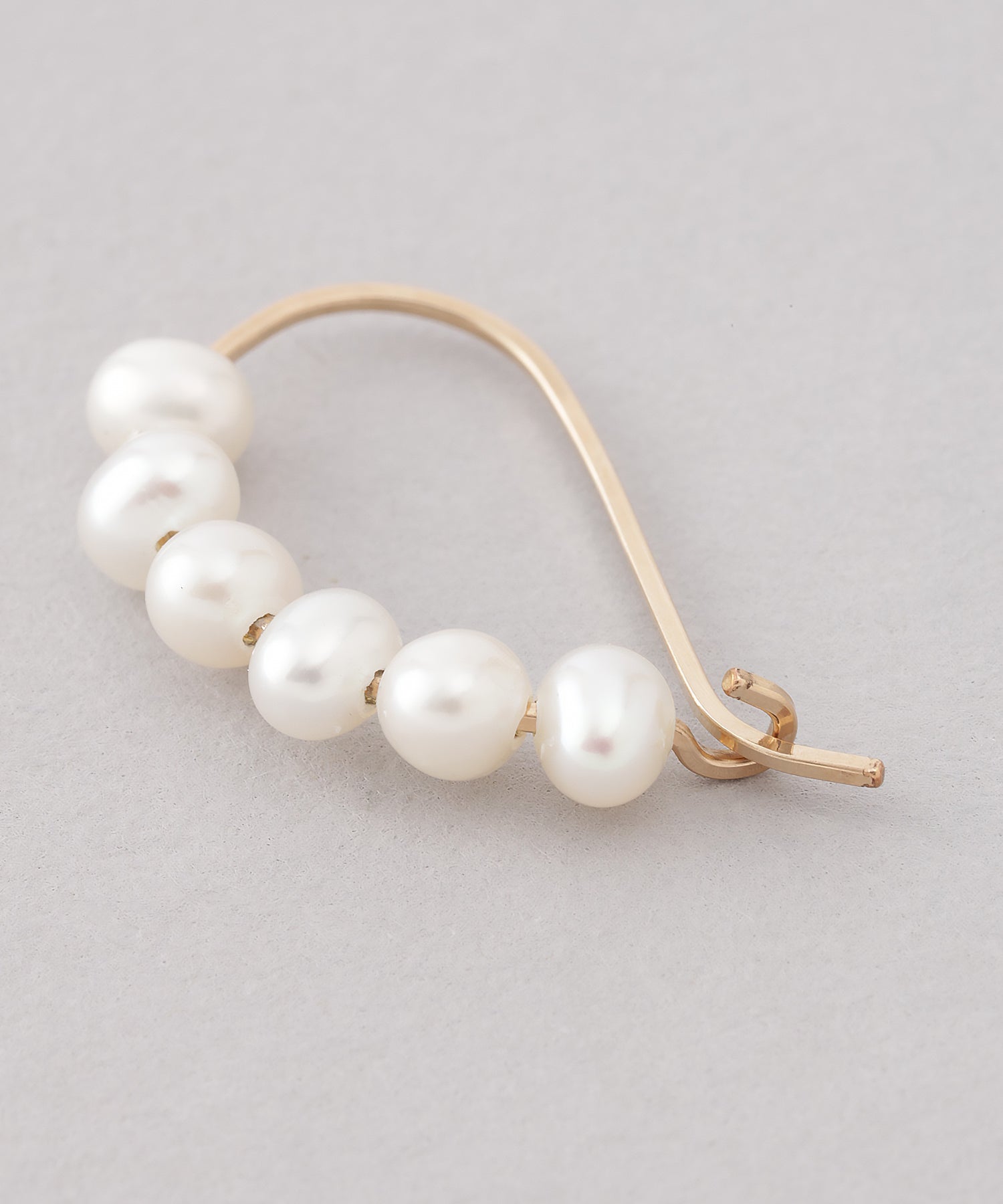 ピアス　Hooks and Luxe　カーブ　淡水パール