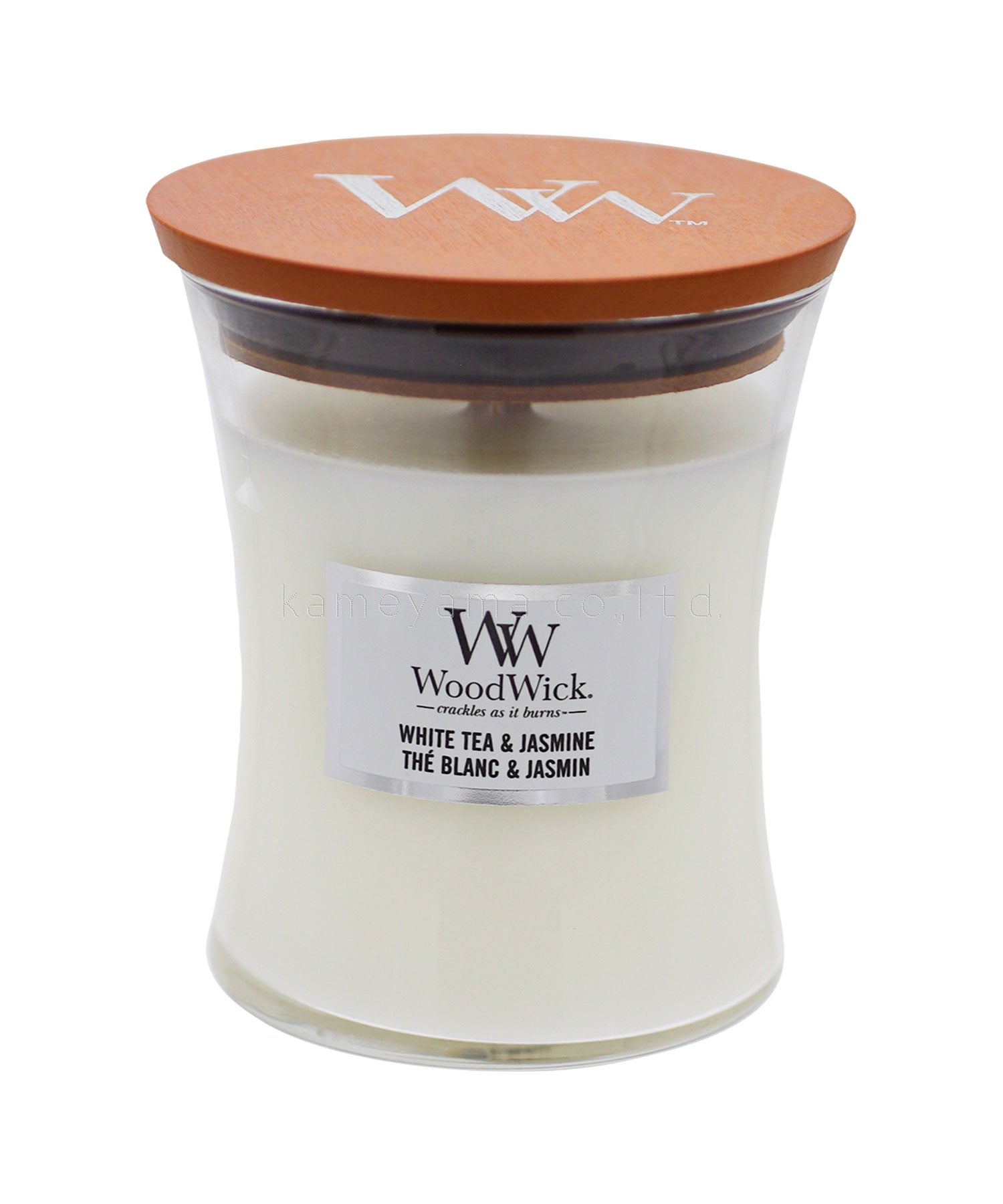 WoodWick ジャーキャンドルＭ   ［ホワイトティー＆ジャスミン］