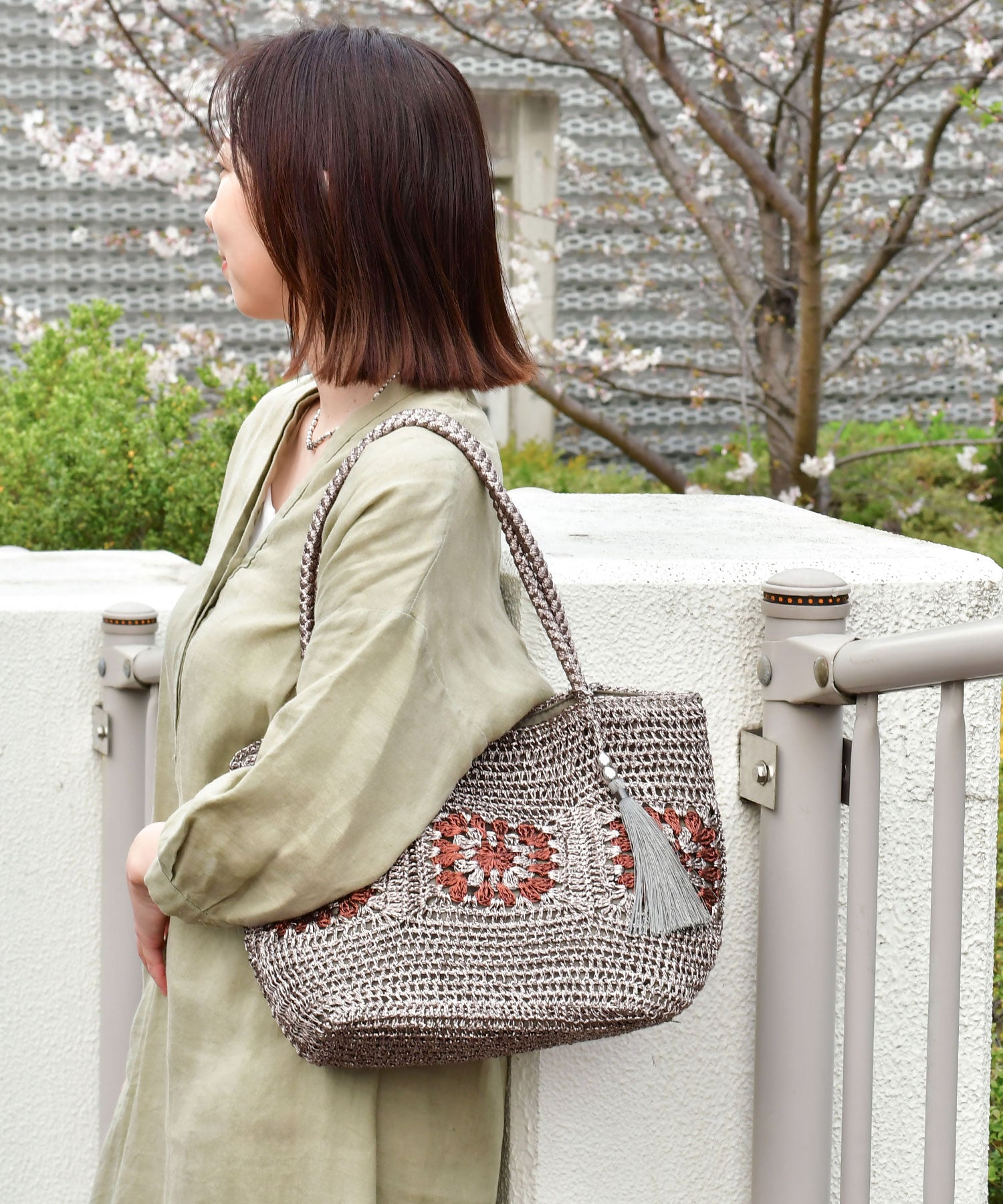 バッグ　メタリックコード　クロシェ