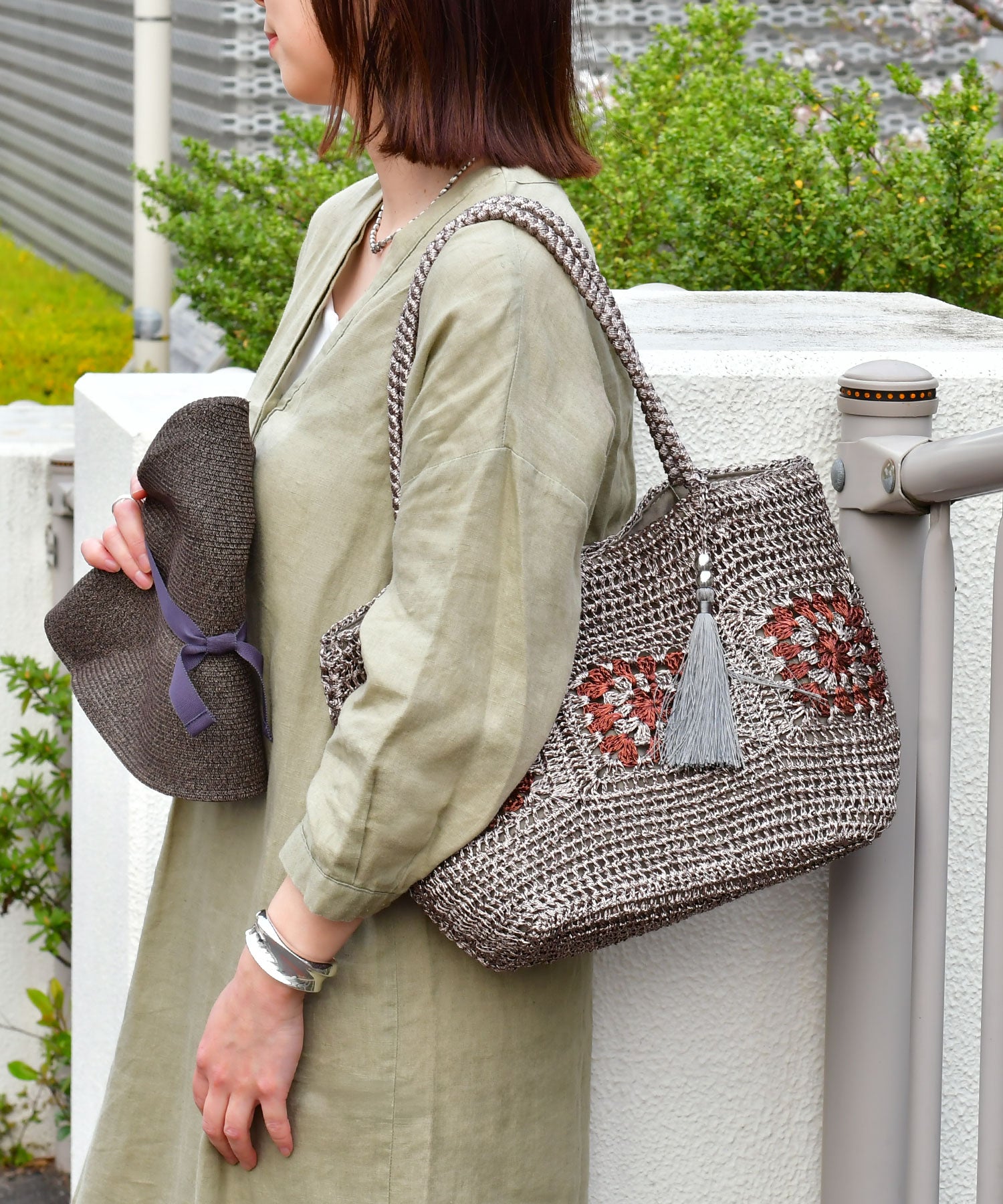 バッグ　メタリックコード　クロシェ