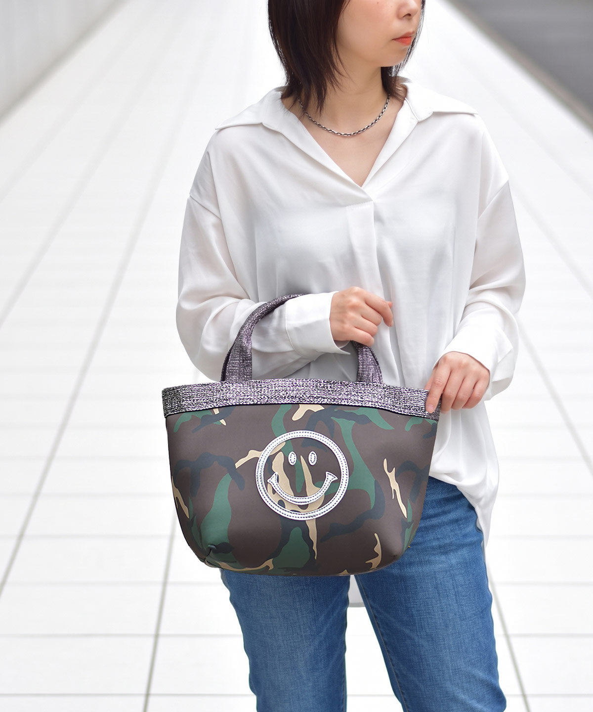 cooco/クーコ　SMILYラメ＆カモフラトート