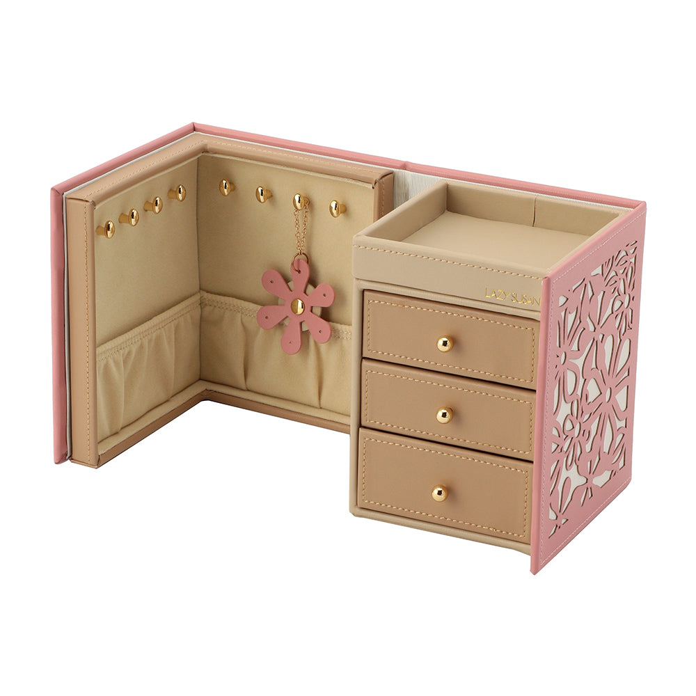 ジュエリーボックス LAZY SUSAN ジュエリーケース ピンク指輪ケース